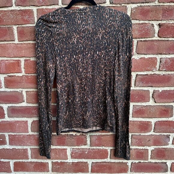 Free People Women's Wild Thing Leopard Print Top Copper Brown Medium - Picture 8 of 8
